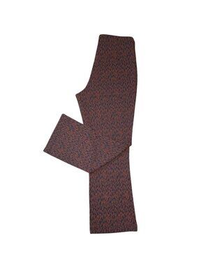 By Anthropologie Womens XS, Flared Pants Brown Black Abstract Print Stretch.